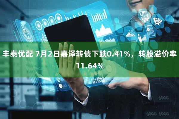 丰泰优配 7月2日嘉泽转债下跌0.41%，转股溢价率11.64%